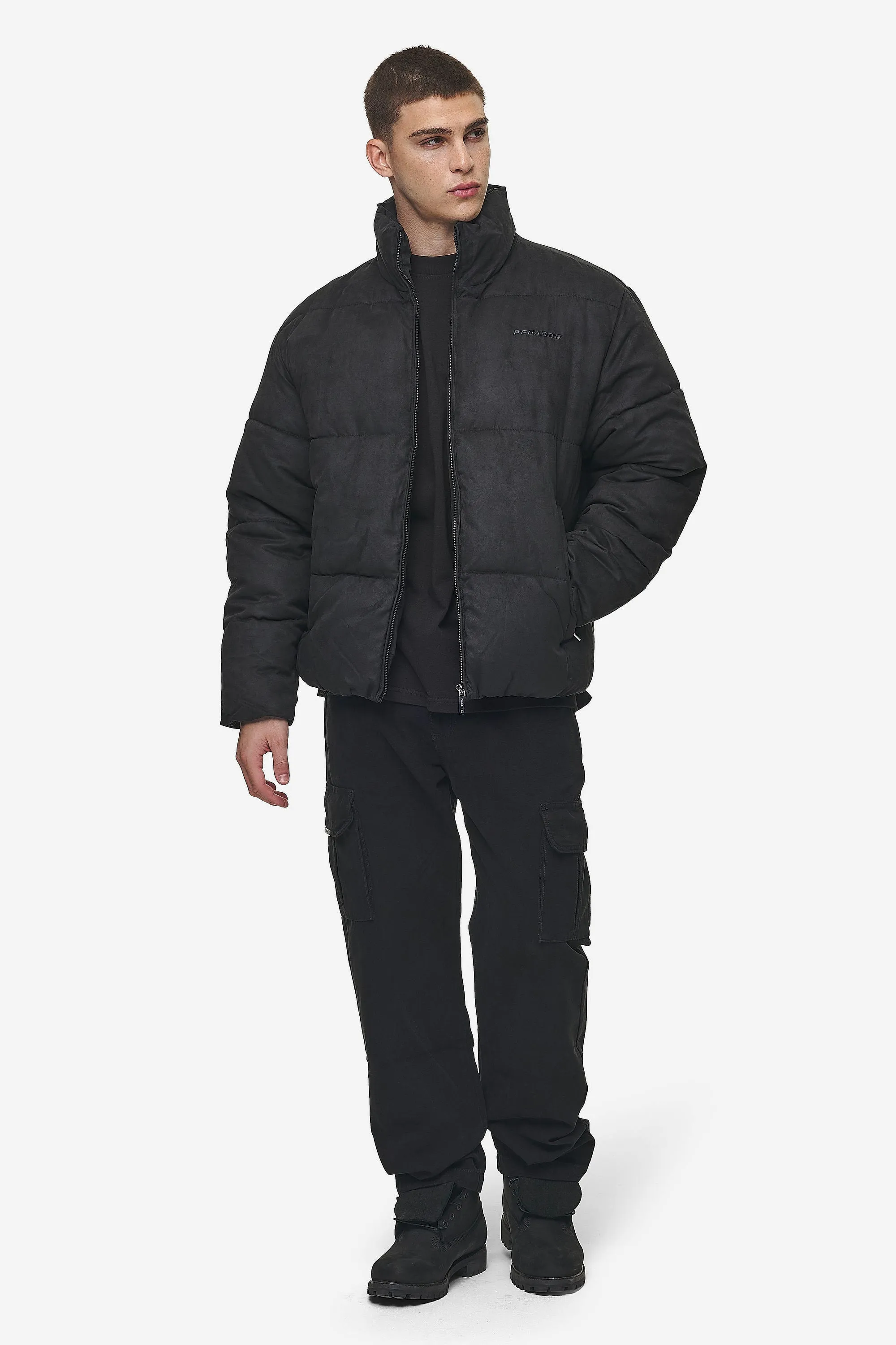 Sidan Velour Puffer Jacket Black