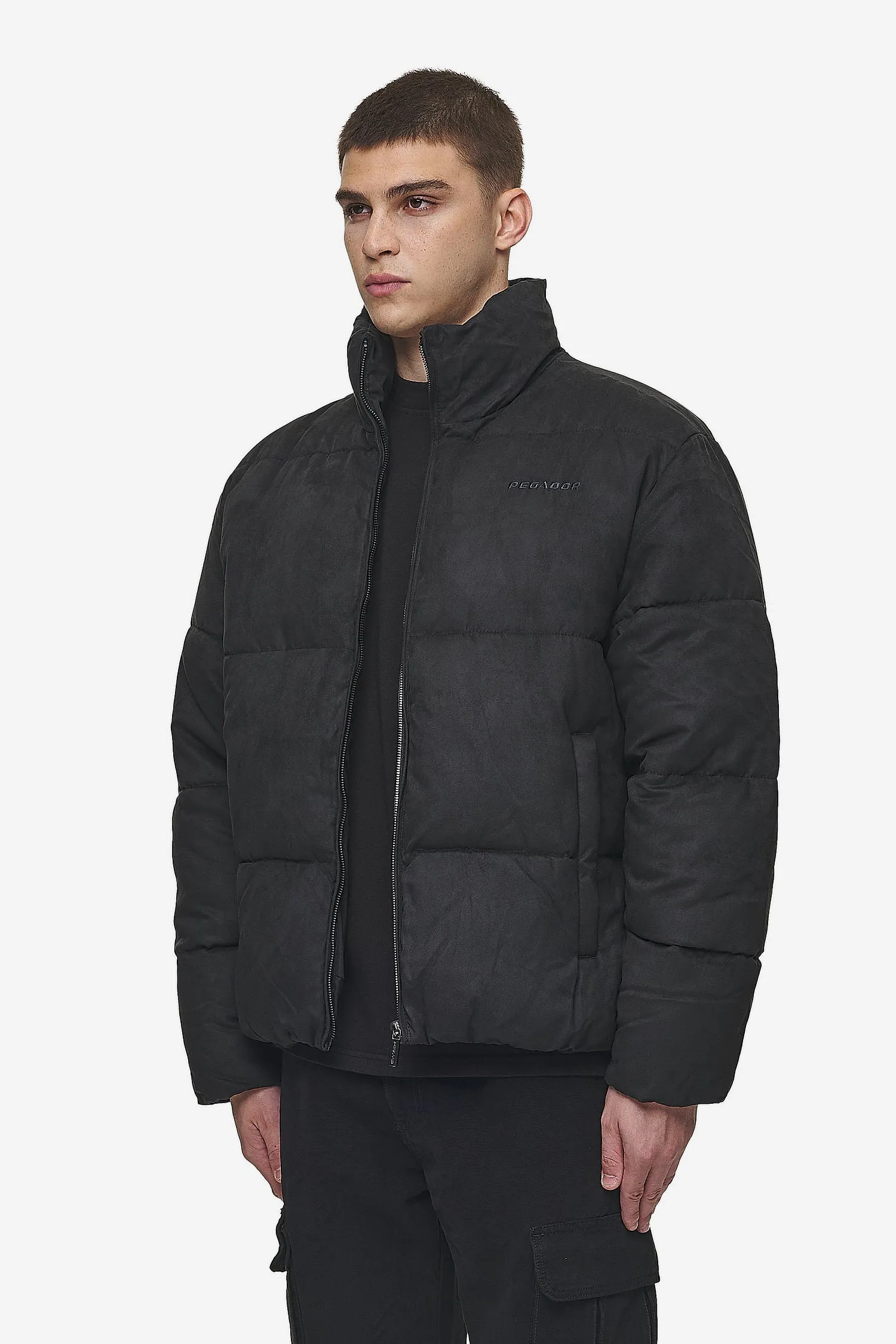 Sidan Velour Puffer Jacket Black