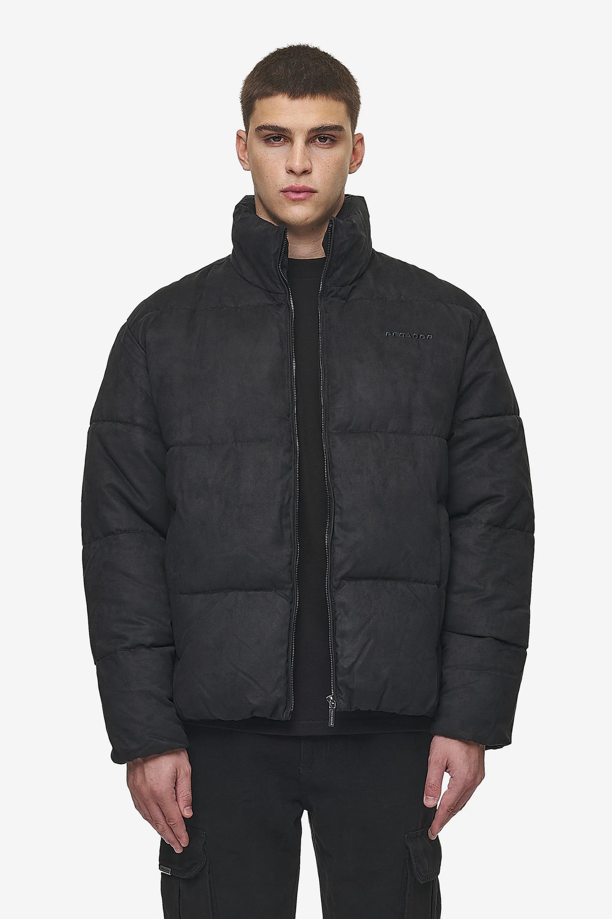 Sidan Velour Puffer Jacket Black