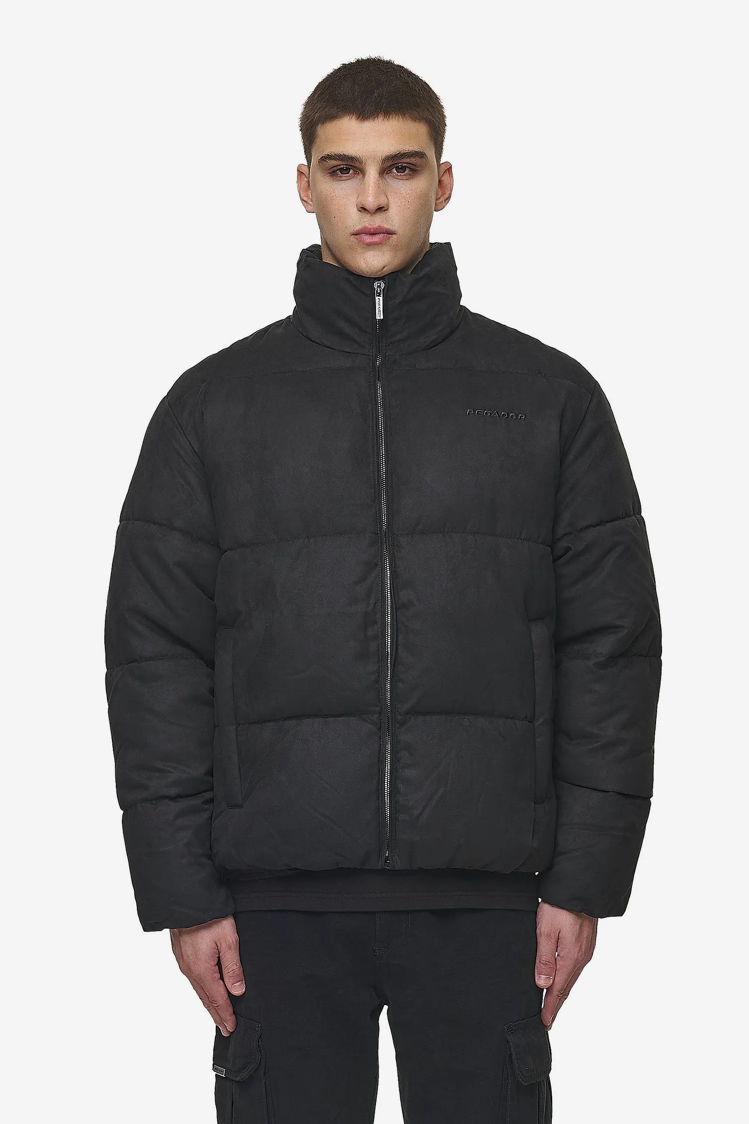 Sidan Velour Puffer Jacket Black