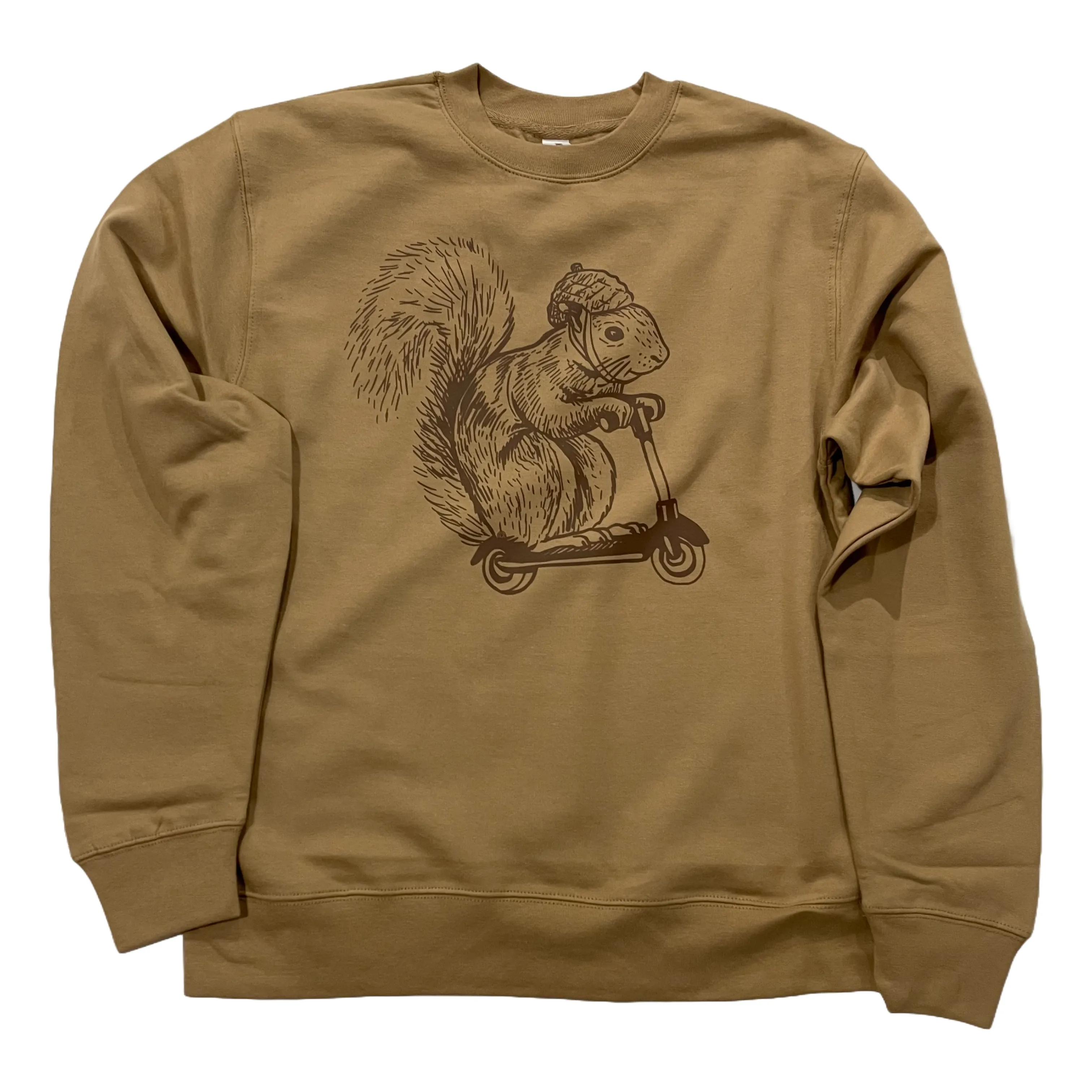 Squirrel on a Bird Sweatshirt - Brown Squirrel