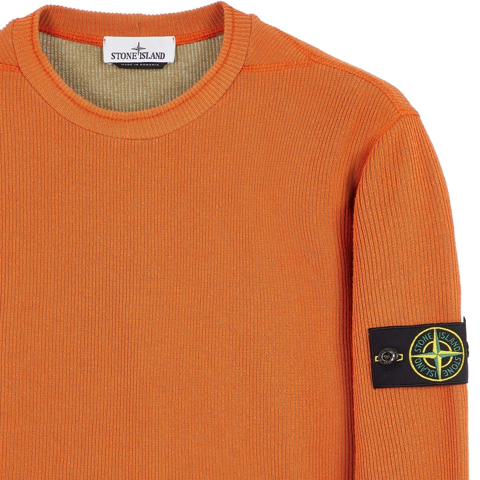 Stone Island Ribbed Crewneck Sweatshirt Sienna Brown