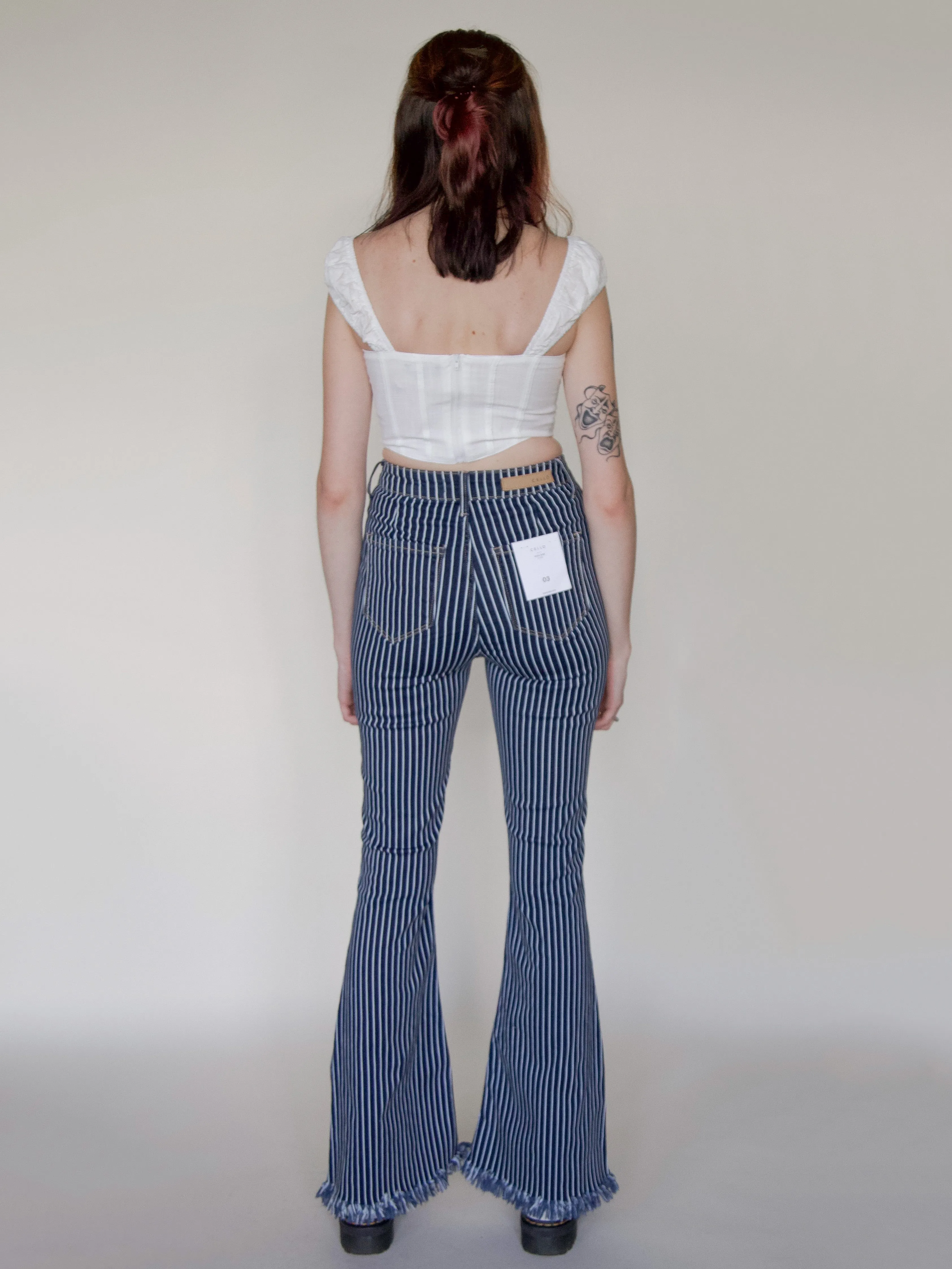 Stripe High Rise Flares