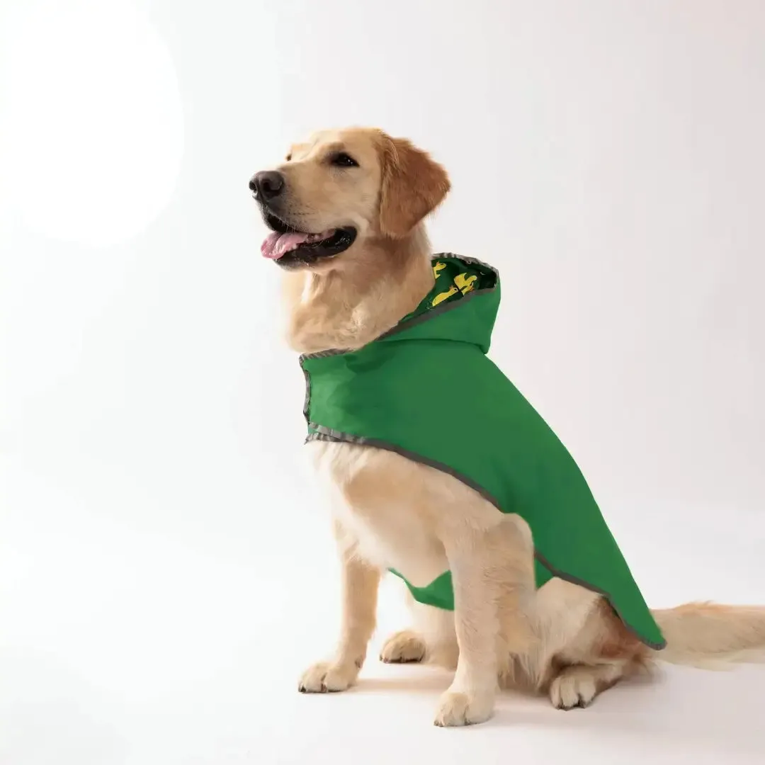 Stylish Waterproof Dog Raincoat with Reflective Trim