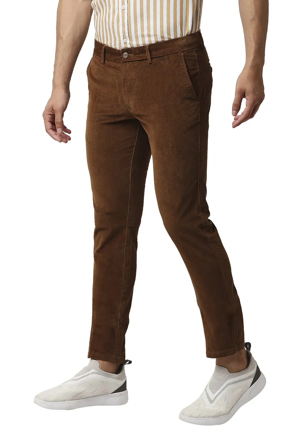 Tapered Fit Stretch Corduroy Trousers