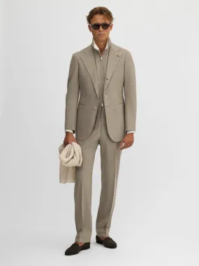 Taupe Flannel Wool Suit