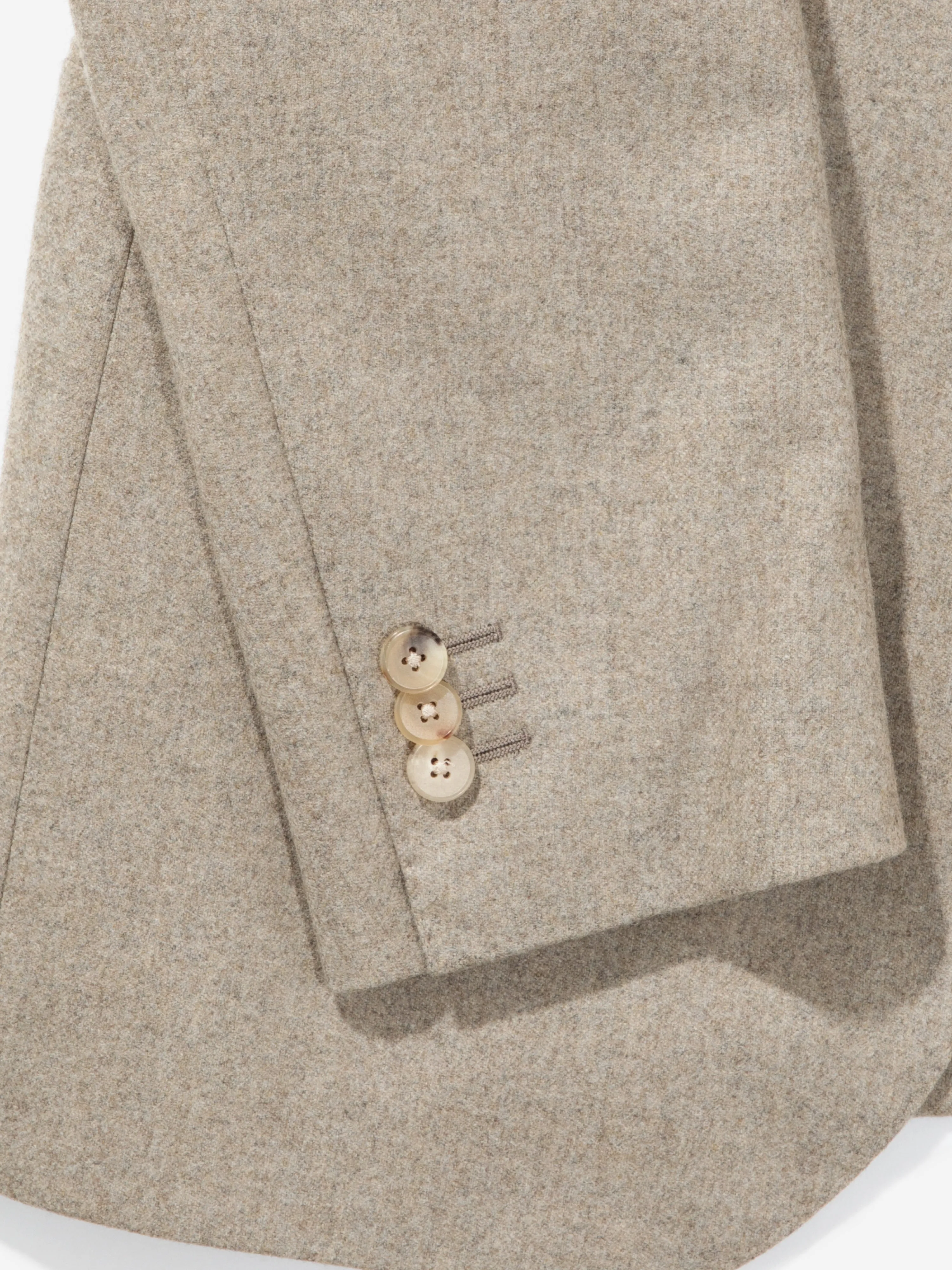 Taupe Flannel Wool Suit