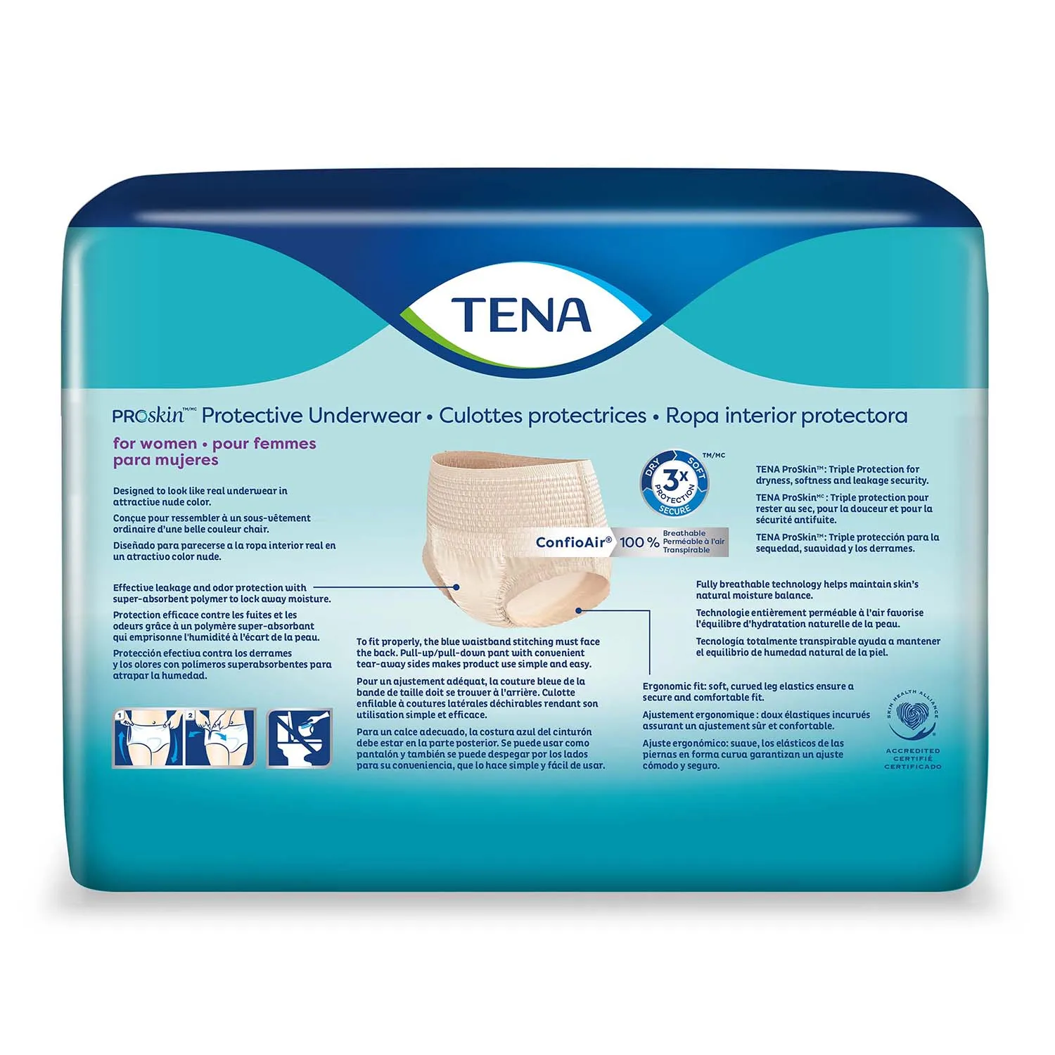 TENA ProSkin Protective Incontinence Underwear for Women 55"- 66", Moderate Absorbency, X-Large