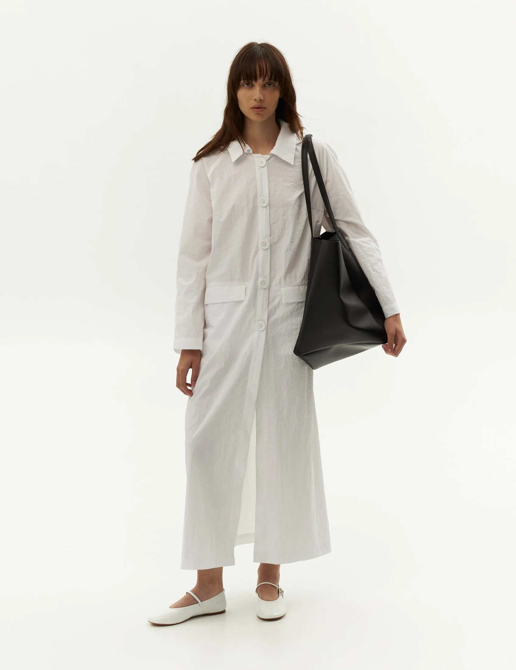 Textured Waterproof Raincoat — White