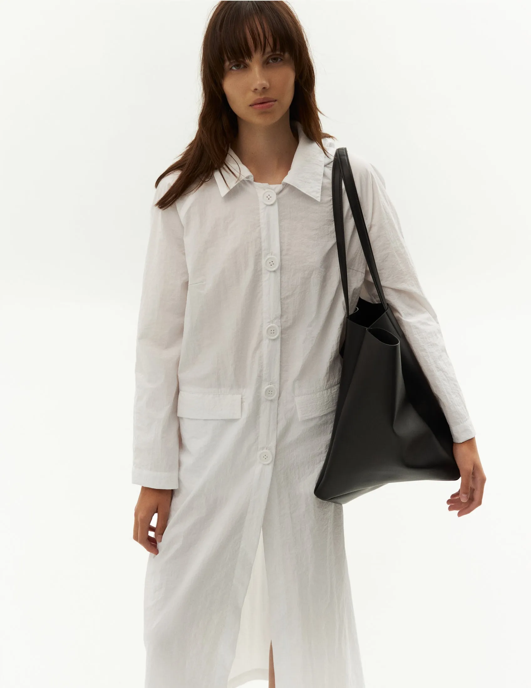 Textured Waterproof Raincoat — White