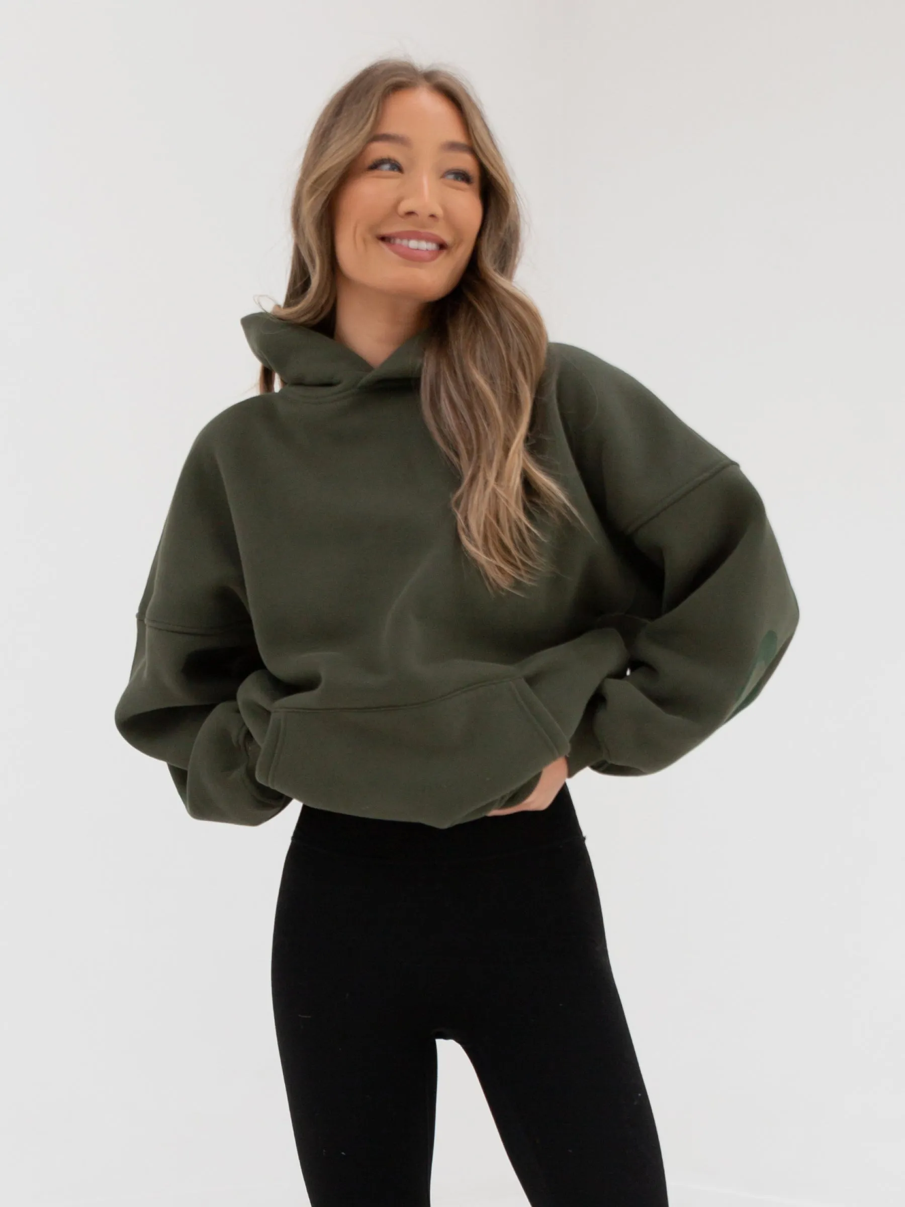 Tonal Isabel Oversized Hoodie - Khaki Green