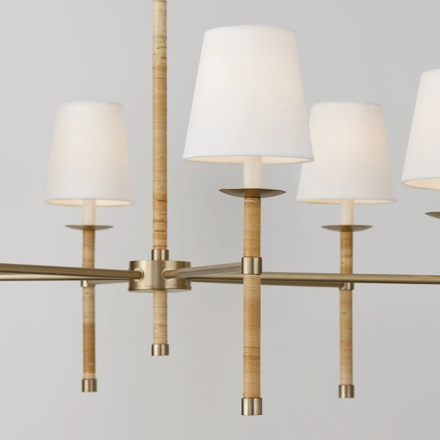 TULUM 6-LIGHT CHANDELIER, MATTE BRASS