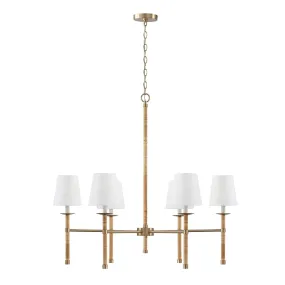 TULUM 6-LIGHT CHANDELIER, MATTE BRASS