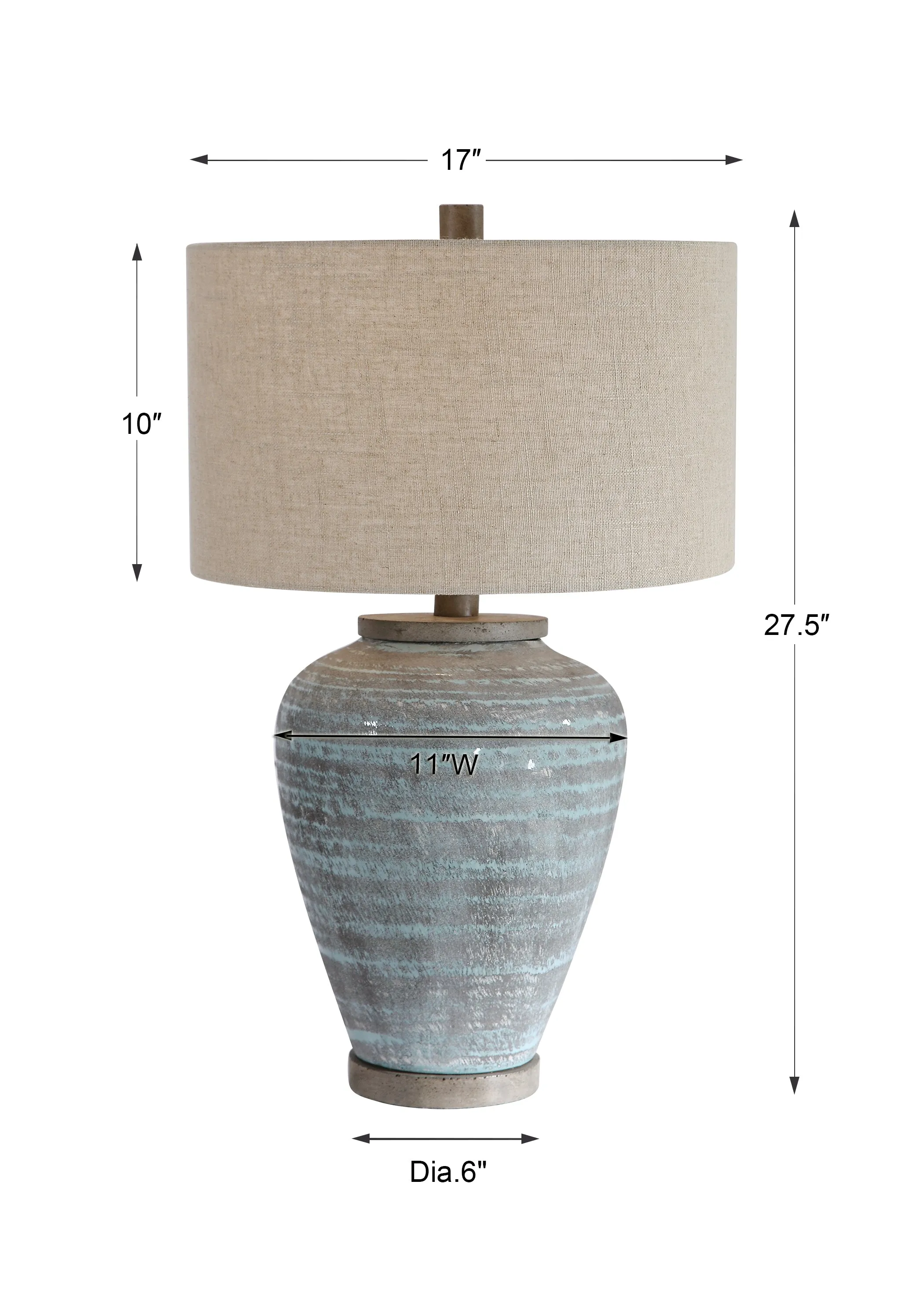 Uttermost Pelia Light Aqua Table Lamp