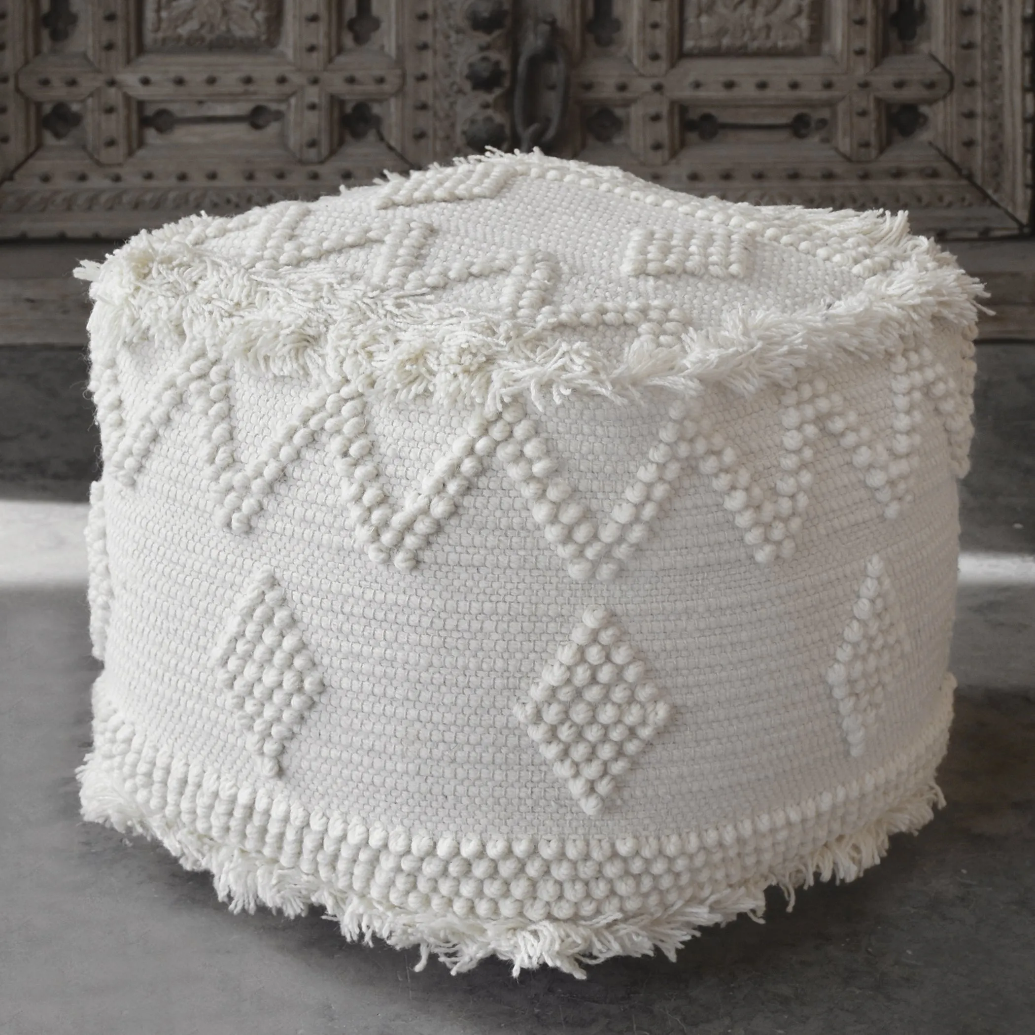 Uttermost Uriah Ivory Pouf