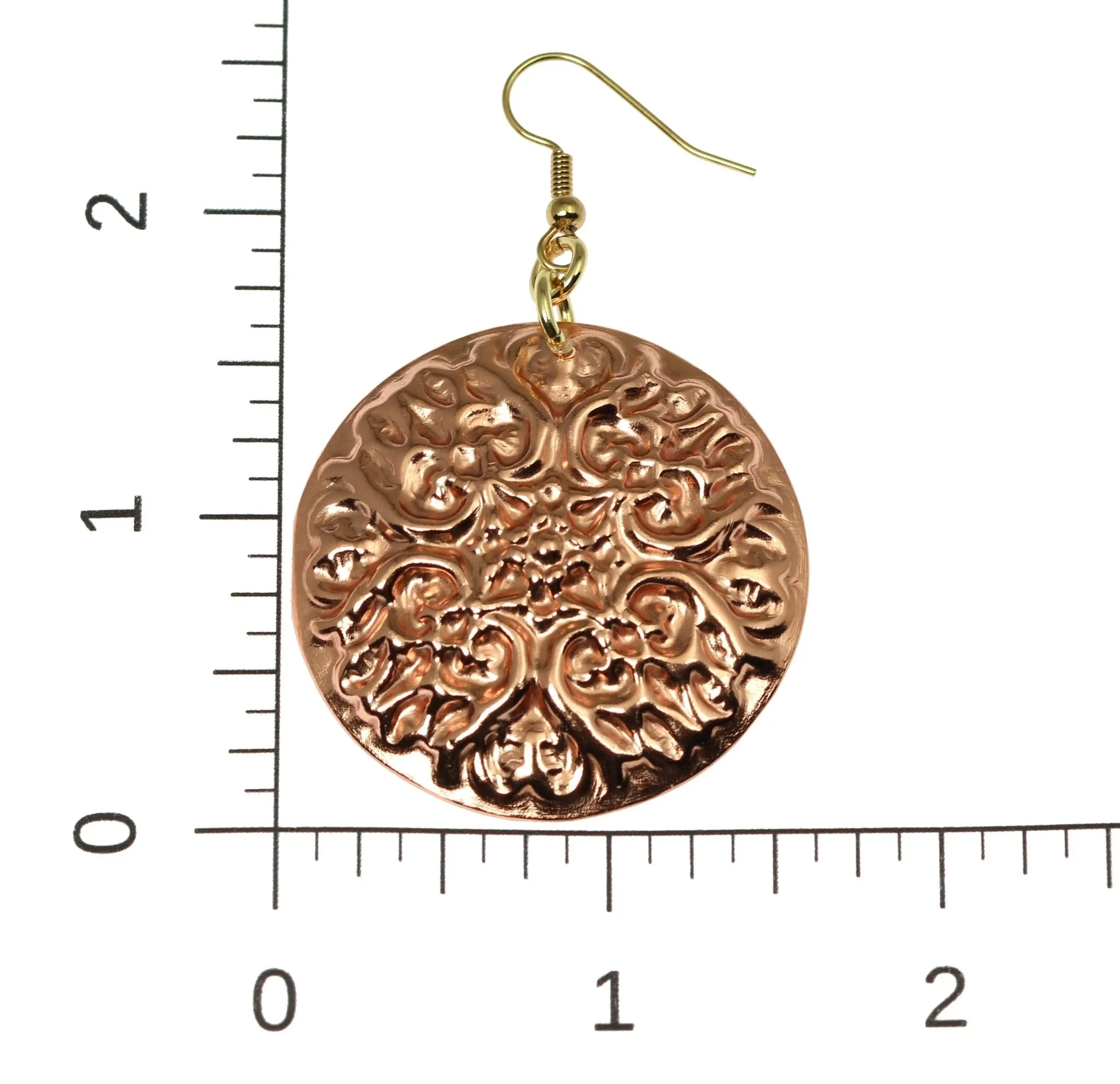 Victorian Night Copper Disc Earrings