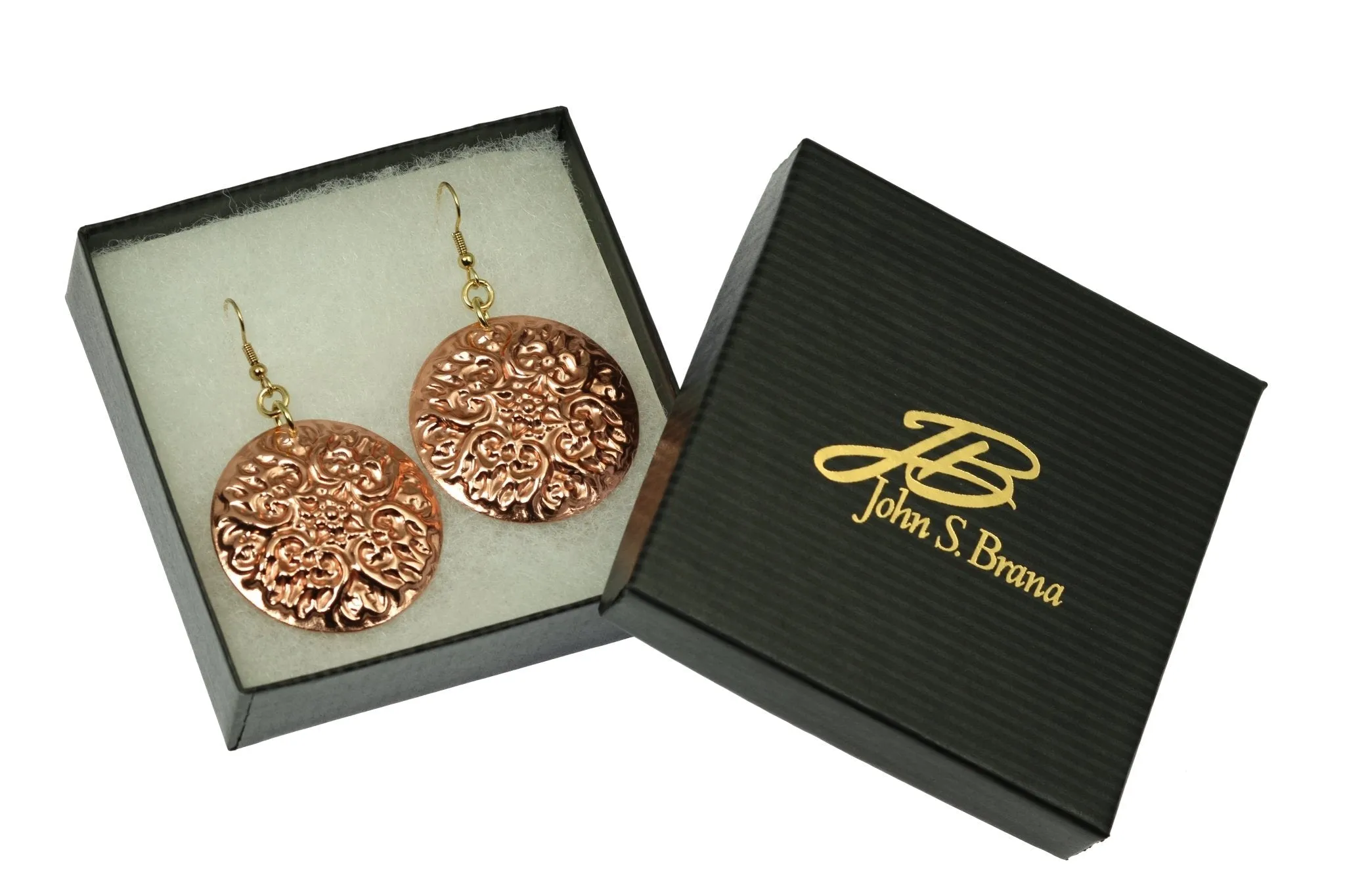 Victorian Night Copper Disc Earrings