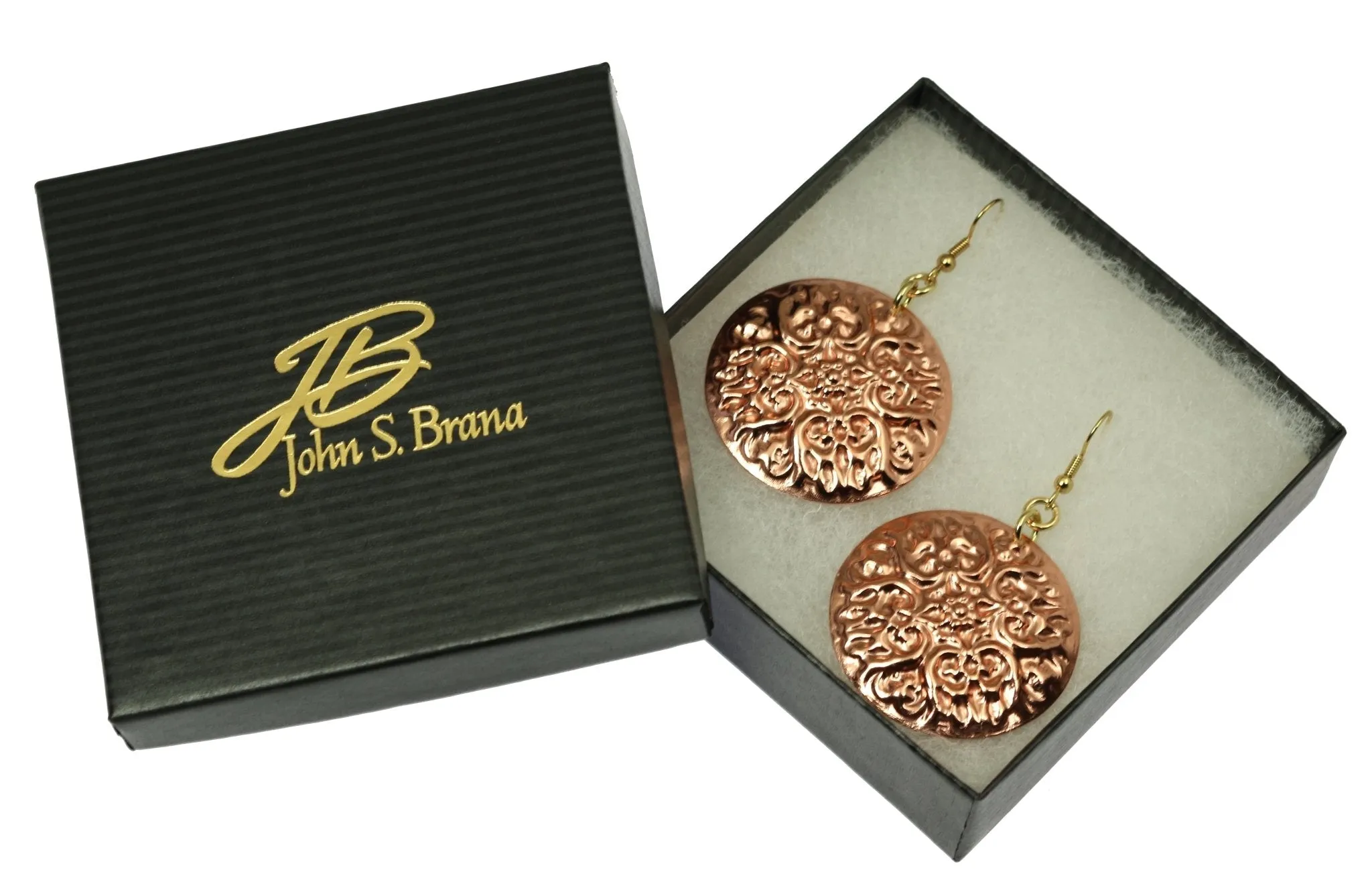 Victorian Night Copper Disc Earrings