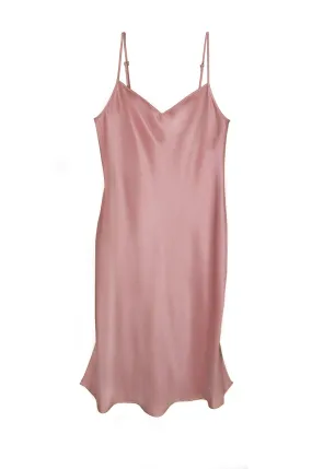 Vintage Disco Bias Slip Dress in Blush