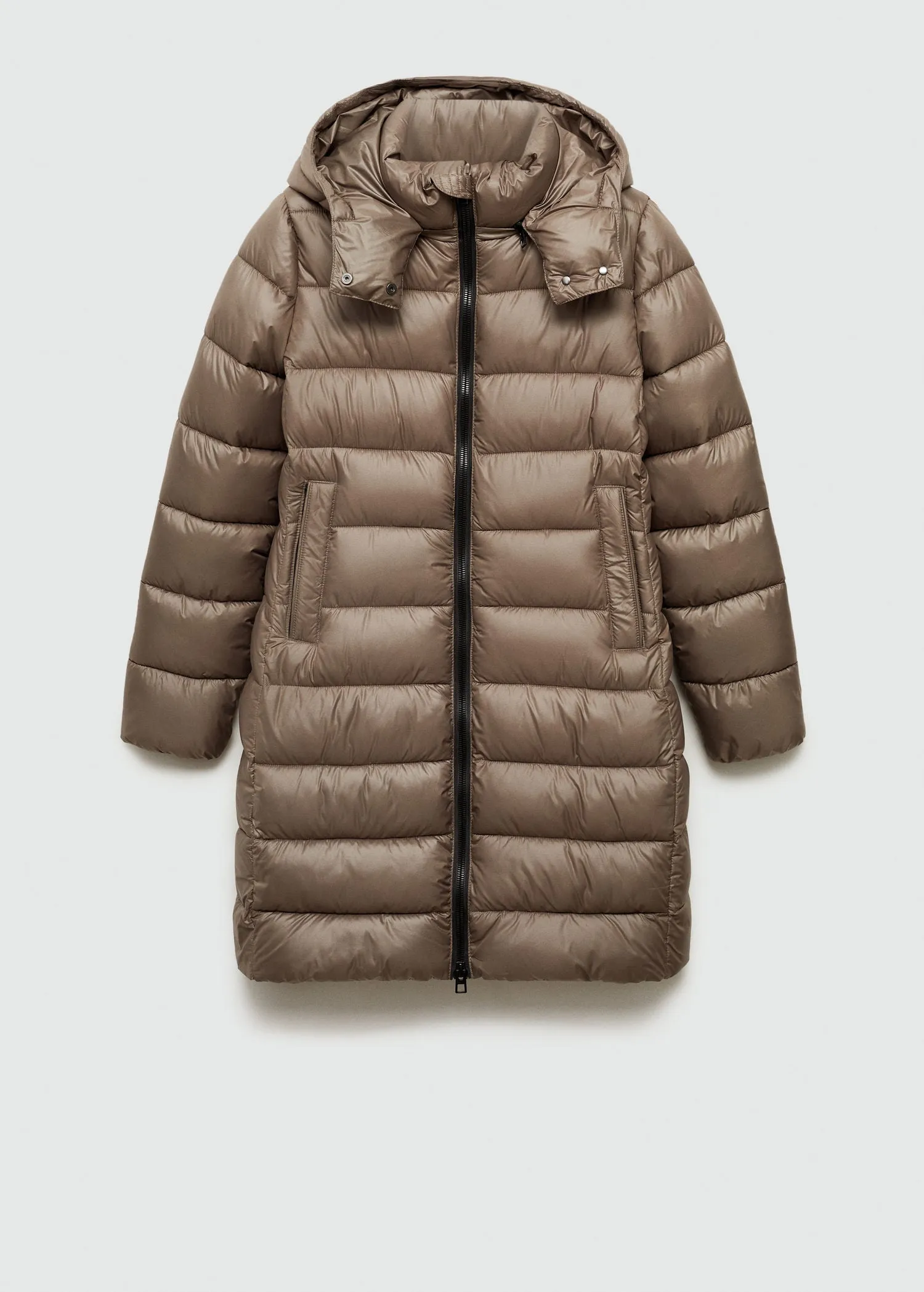 Water-repellent quilted coat - Medium Brown