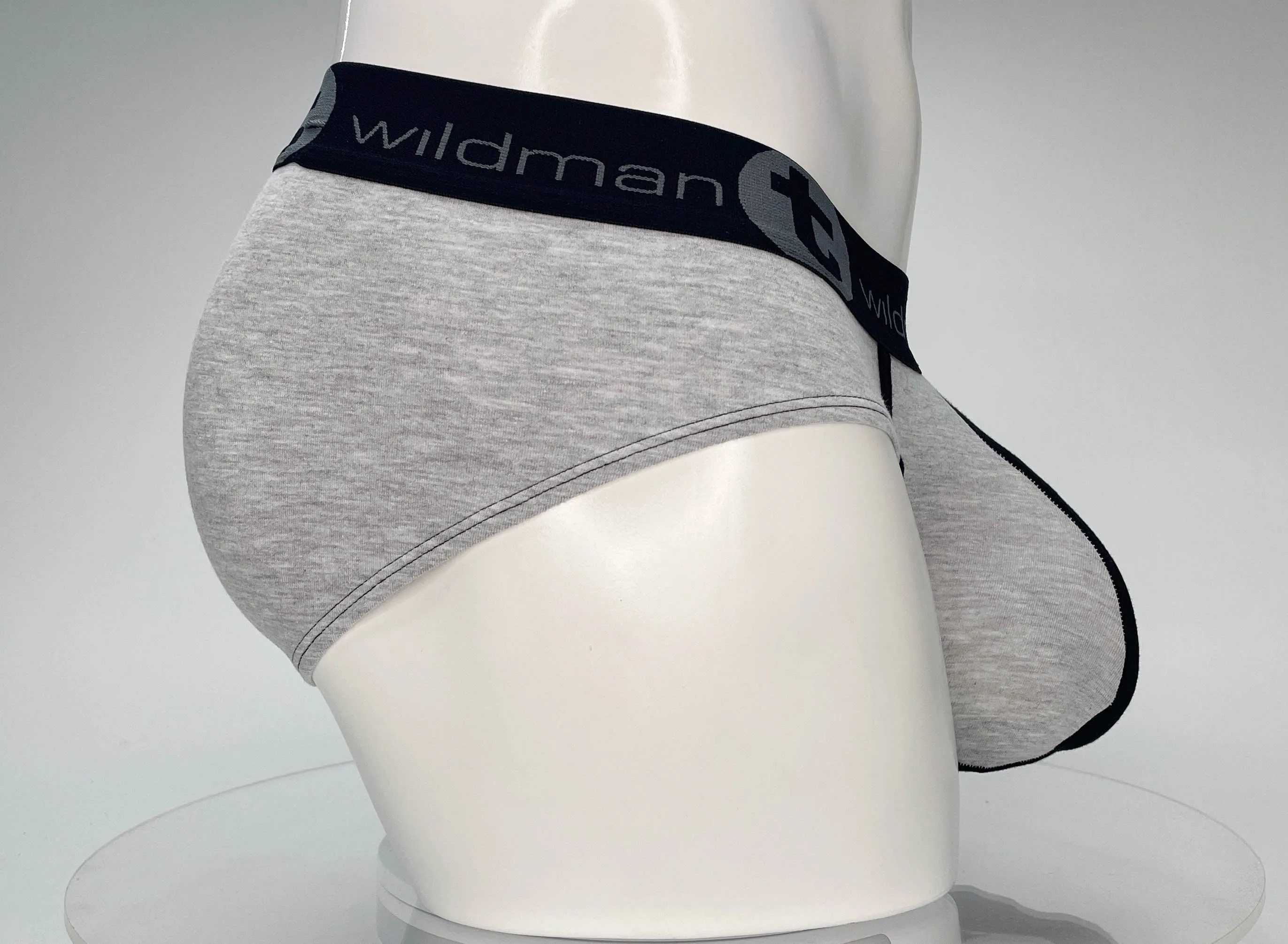 WildmanT Cotton Monster Cock Brief Black and Gray