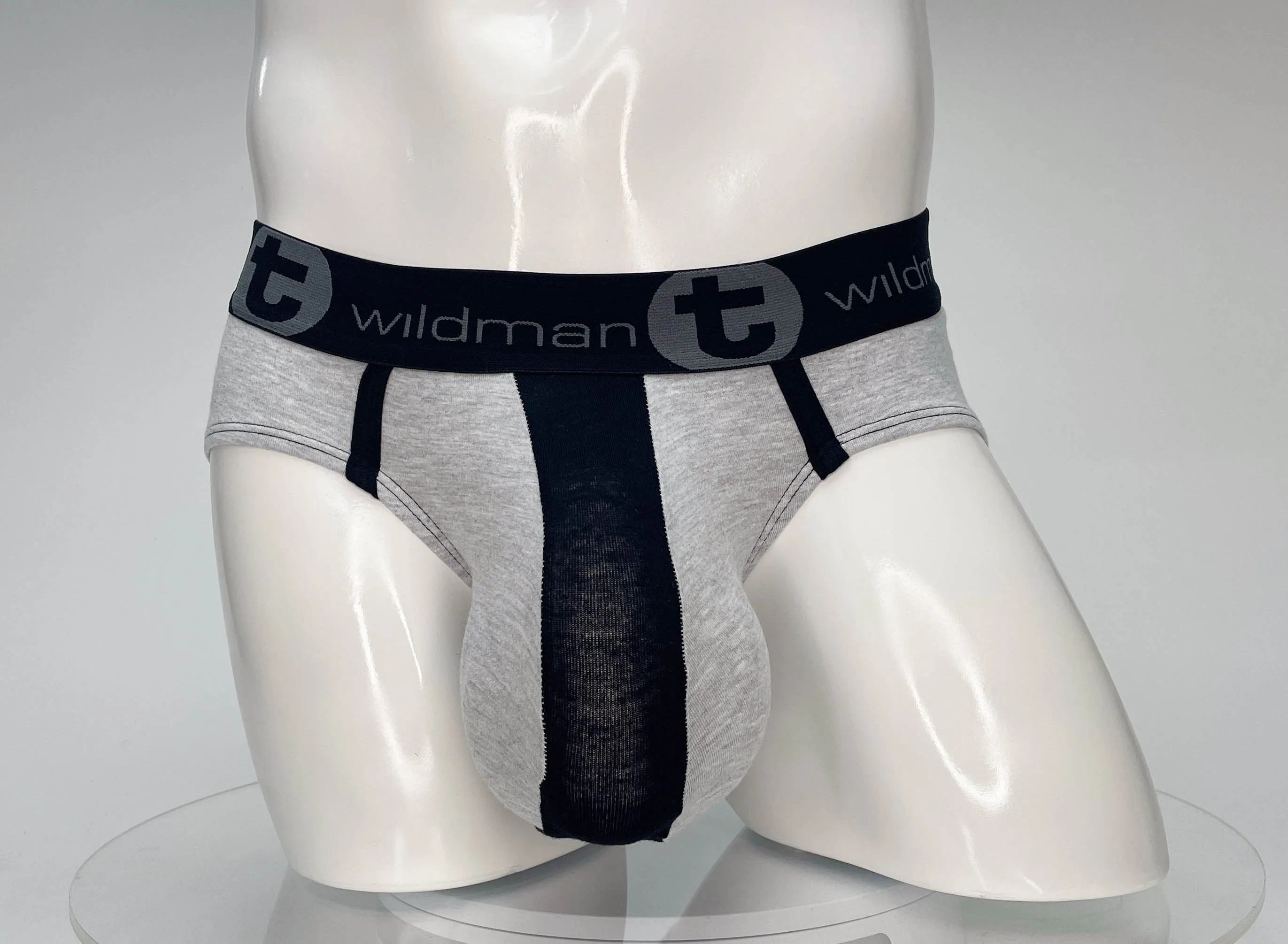 WildmanT Cotton Monster Cock Brief Black and Gray