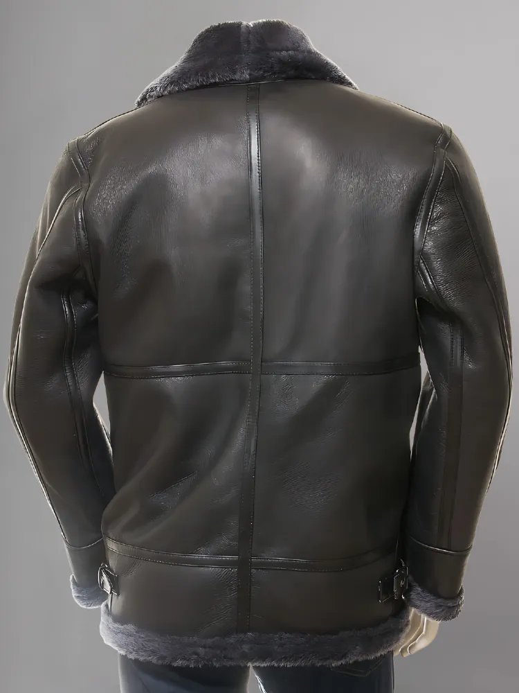 Winter Mens Leather Jacket Outwear Sheepskin Motorcycle Warm