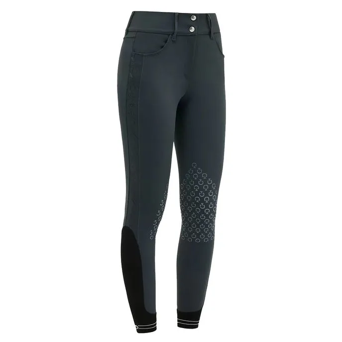 WOMEN&#x27;S RIDING TROUSERS WITH KNEE GRIP CHARCOAL GREY