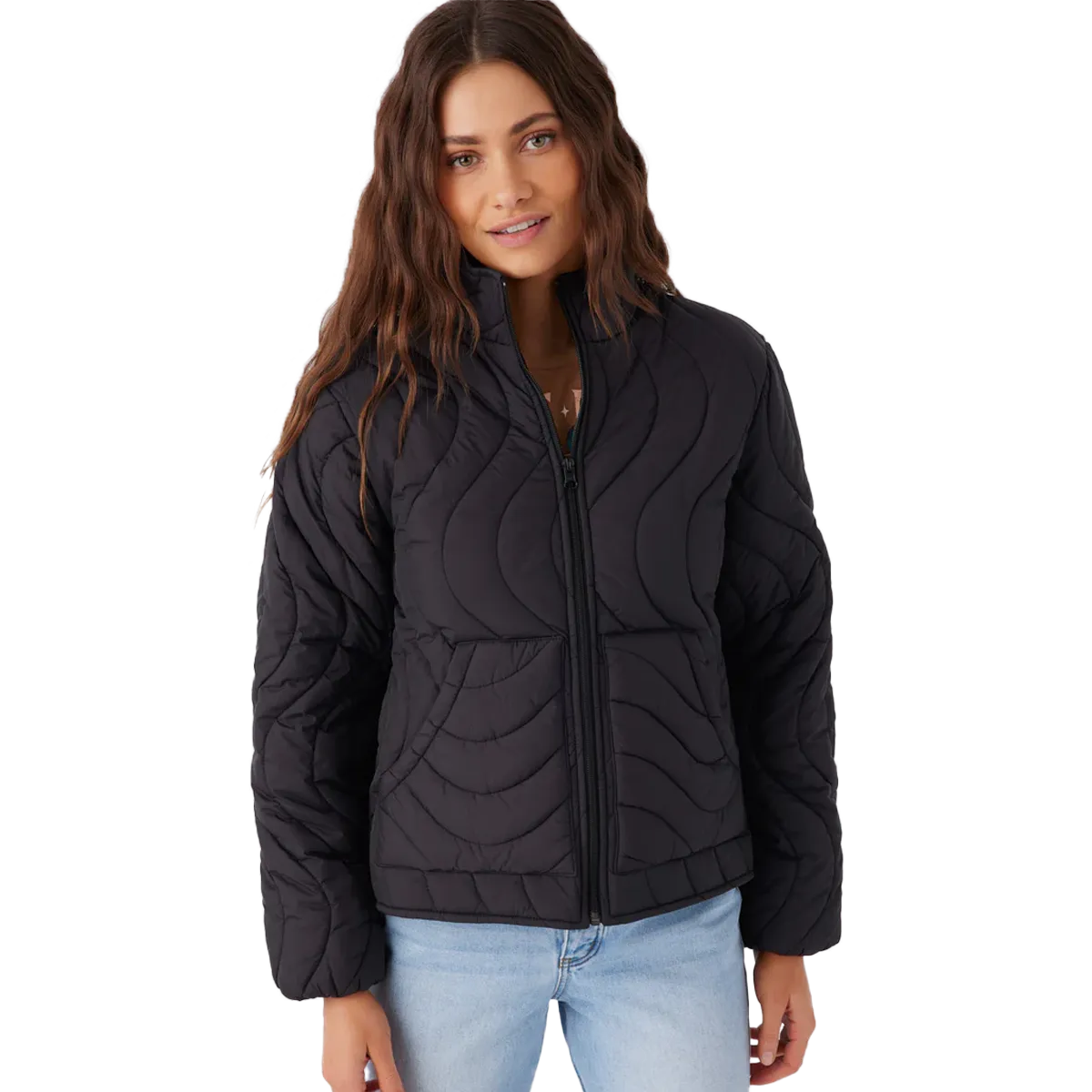 Women's Eden Nylon Wave Quilted Zip Jacket