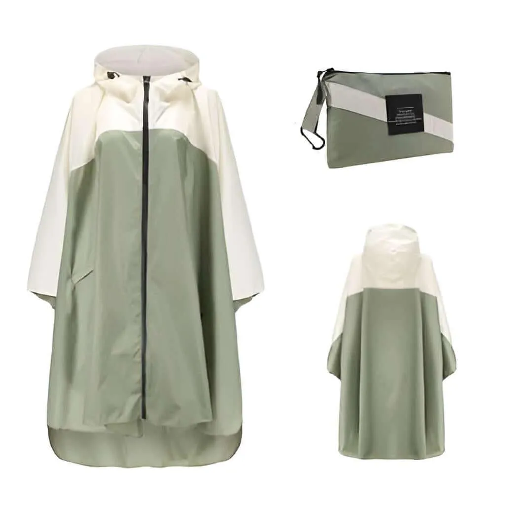 Women's Hooded Raincoat Waterproof Poncho