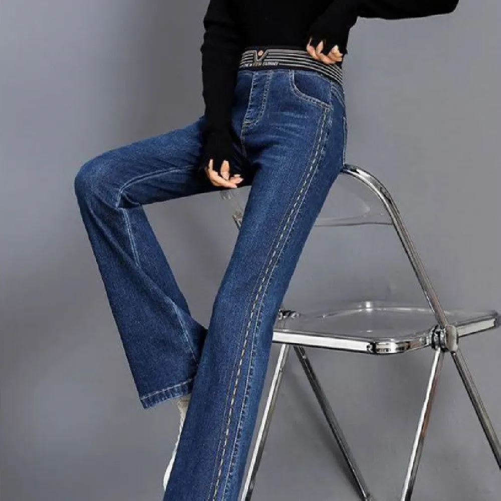 Women's Retro Stretch Slim Fit Flared Pants