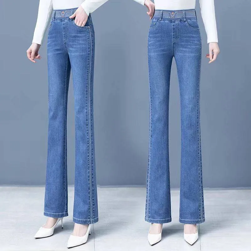 Women's Retro Stretch Slim Fit Flared Pants