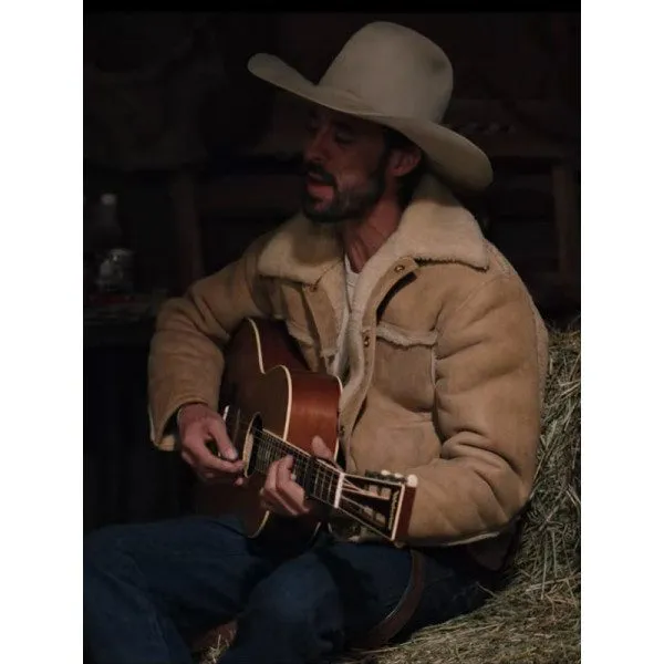 Yellowstone Season 4 Walker Ryan Bingham Shearling Jacket